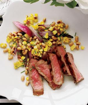 Steak With Corn and Black-Eyed Pea Salad Steak With Corn and Black-Eyed Pea Salad