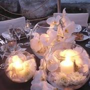 White Orchid Candle Centerpieces