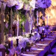 Candlelight Wedding Reception With Purple Wash