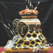 African-cake with Masks and Spears