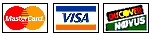 Visa, MasterCard, Discover, and PayPal accepted icon